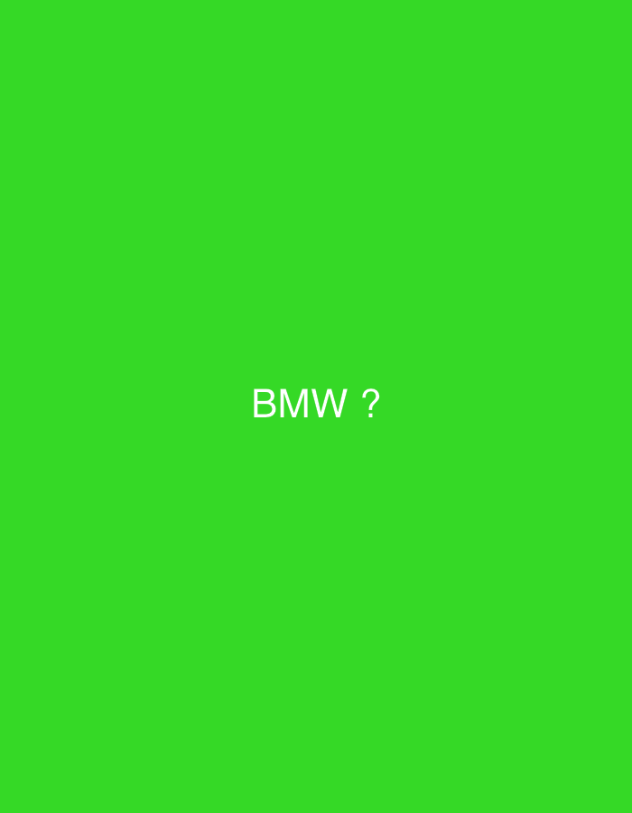 The image is a plain green background with the white text "BMW ?" centered horizontally. There are no people, objects, or environmental details present to indicate a specific location within Veliki Preslav, Bulgaria or any other city. The image solely consists of text on a solid colored background.