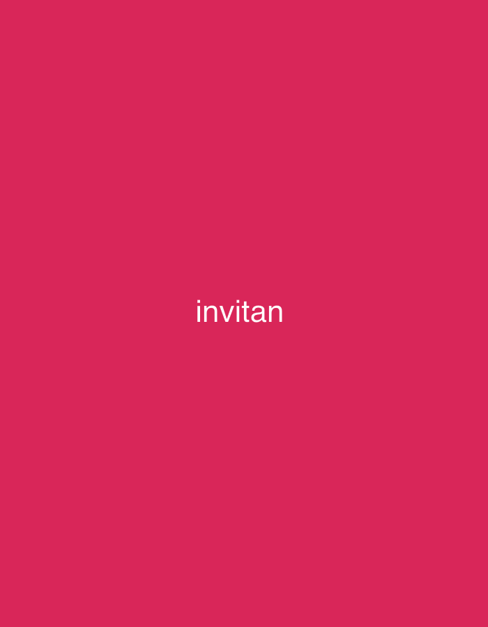 The image features a solid, vibrant magenta-pink background. Centered horizontally on this background is the word "invitan" rendered in white, sans-serif lowercase letters. There are no other discernible subjects, objects, people, or a specific scene depicted. The image is minimalist, focusing solely on the colored background and the text. No activity or event is taking place. There are no visual cues within the image to indicate time of day, weather, or specific geographical location in Santa Ana, Venezuela, or anywhere else.