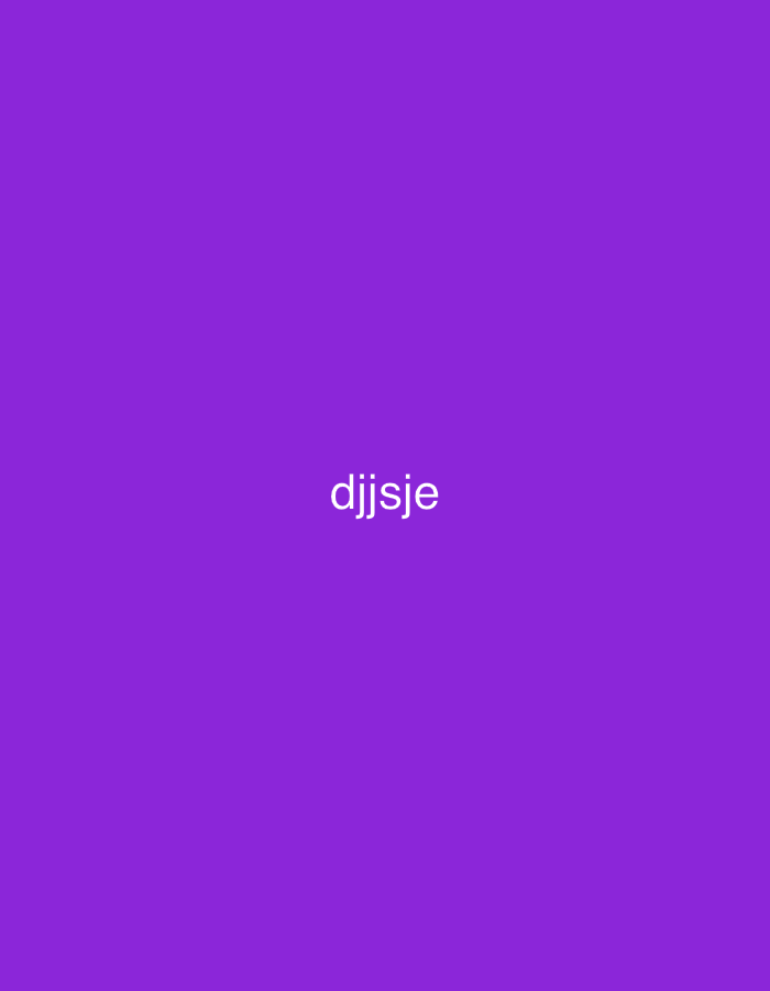 The image shows the word "djjsje" in white text centered on a solid purple background.