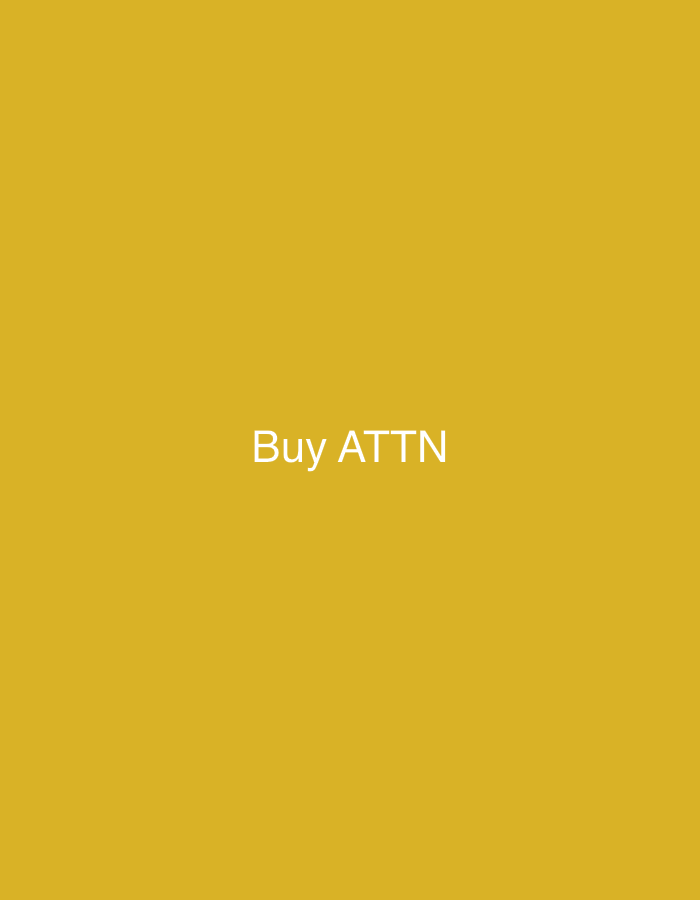 The image is a solid golden yellow background with the words "Buy ATTN" in white text centered vertically and horizontally. There is no discernible location in the city of Polonne, Ukraine, or any other geographical context. The image contains no people, subjects, objects, actions, interactions, or environmental details.