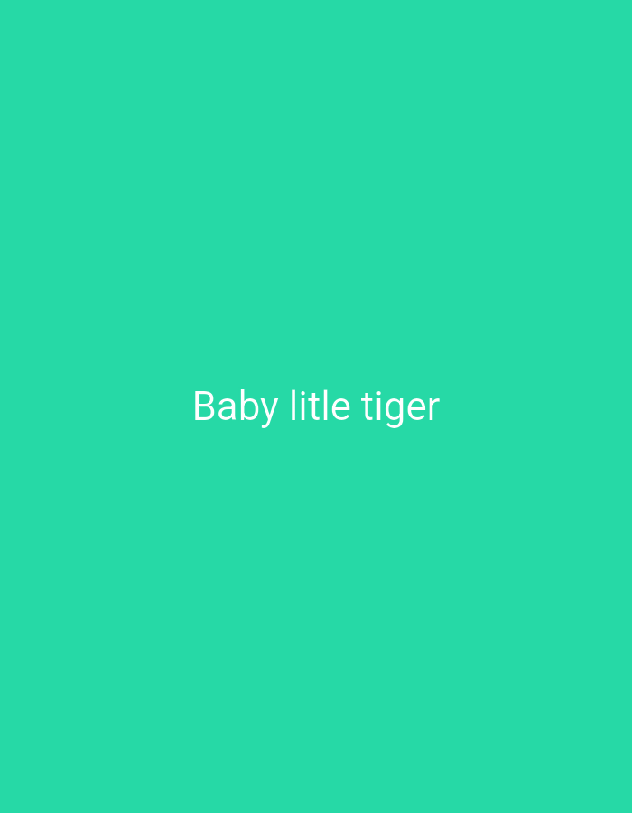 The image is a solid teal background with the text "Baby little tiger" centered in white. There are no people, objects, or environmental features visible. The image does not provide any information that could place it in Cilegon, Indonesia.