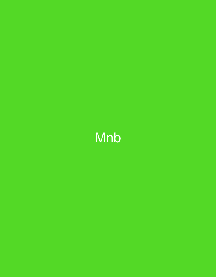 This abstract digital image, originating from Casablanca, Morocco, features a uniform, solid lime green background. Centered on this background is the white, sans-serif text "Mnb". The image contains no visual elements pertaining to people, actions, or a physical environment, consisting solely of this graphic design.
