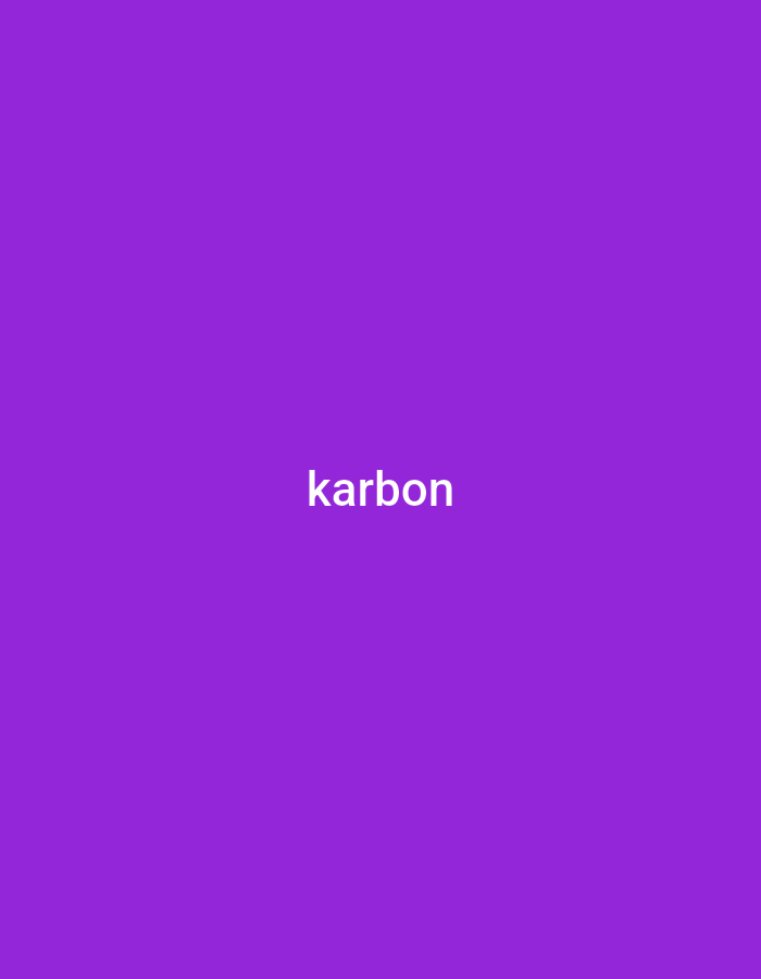 The image shows the word "karbon" in white text centered on a solid purple background. There is no visible location, city, people, subjects, objects, actions, interactions, or environment.