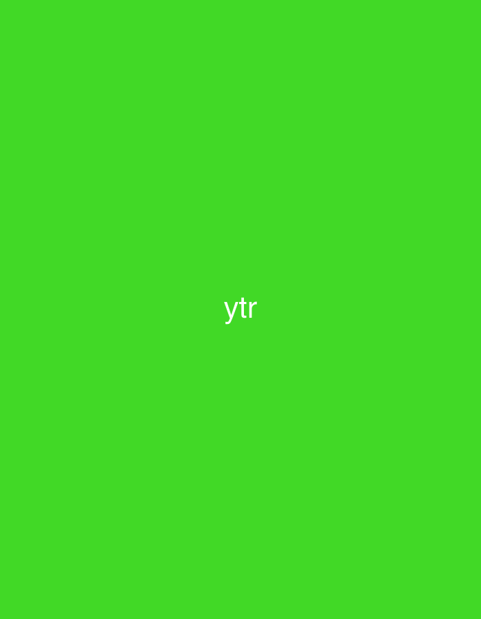 The image displays a solid, uniform lime green background. Centered within the frame, the white text "ytr" is visible, rendered in a simple sans-serif font. There are no other subjects, objects, or activities depicted. The image lacks any specific location cues, time of day, weather, or emotional indicators, presenting a minimalist design. This media file is associated with Vagharshapat, Armenia.