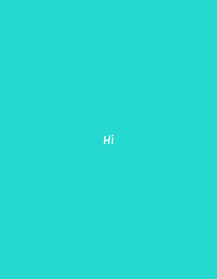 The image is a solid turquoise background with the word "Hi" in white text centered on the screen. The coordinates 18.606, 73.792 are located in the city of Pimpri-Chinchwad, India. There are no people, objects, or actions present in the image. The environment is a simple, digital, background.