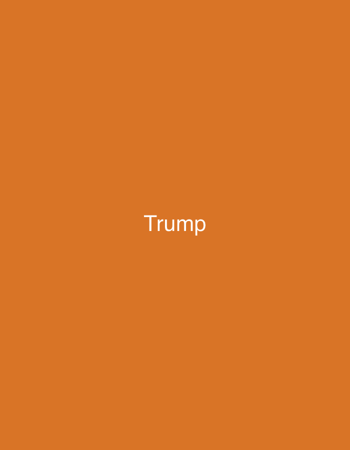 A white text reads "Trump" in a bold, sans-serif font, centered horizontally and vertically on an orange background. The image does not provide any information about the city of Burgas, Bulgaria.