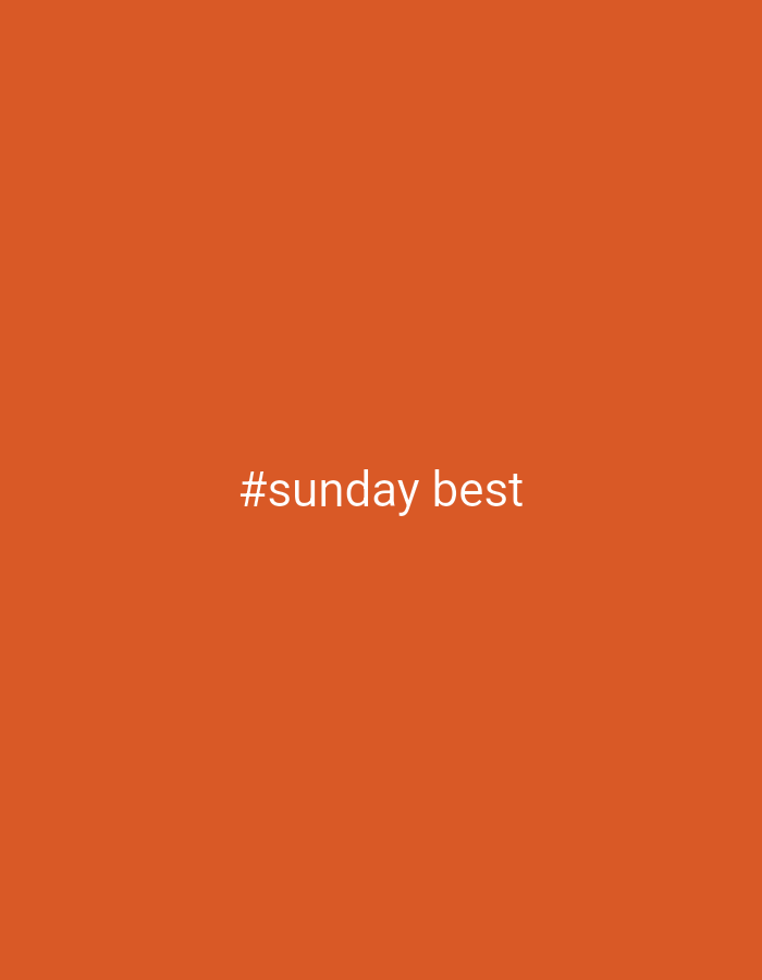 The image is a solid orange color with the text "#sunday best" in white in the center. There is no discernible location, people, subjects, objects, actions, interactions, or environment visible. The city of Votkinsk, Russia, is not depicted in any way.