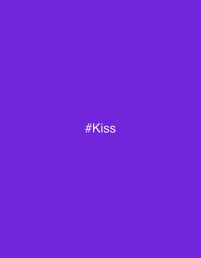 The image is a purple background with the text "#Kiss" in white, centered. There is no indication of the location of Pchelnik, Bulgaria. There are no people, subjects, objects, actions, or interactions in the image.