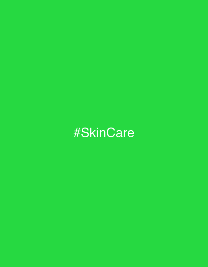 The image is a solid bright green color with the hashtag "#SkinCare" in white font in the center. There is no discernible information that would relate to the city of Saint Petersburg, Russia.