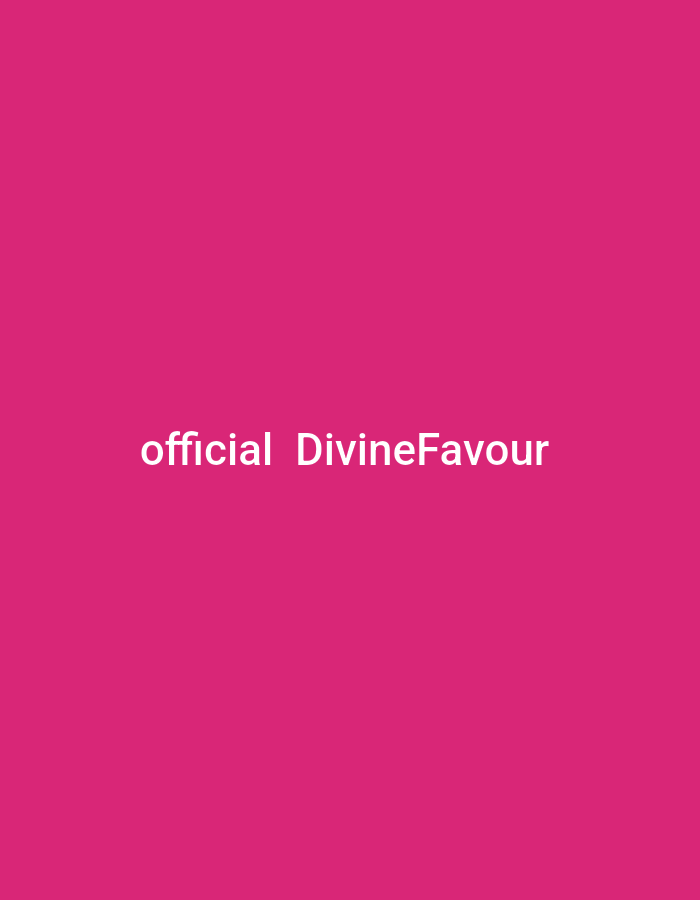 The image shows a bright pink background with white text. The text reads "official DivineFavour". The image is a static shot with no people or discernible environment.