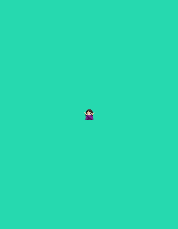 The image displays a digital graphic featuring a solid teal background. Centered on this background is a small emoji figure. The emoji depicts a person with dark hair and a purple top, with arms extended outwards and slightly upwards, suggesting an open-handed gesture. The provided cropped hint images show variations, including the same emoji with arms crossed over the chest. The scene is devoid of any discernible real-world people, objects, actions, interactions, or environmental details. As such, there is no information within the image to determine a physical location, including in the city of Santa Ana, Venezuela.