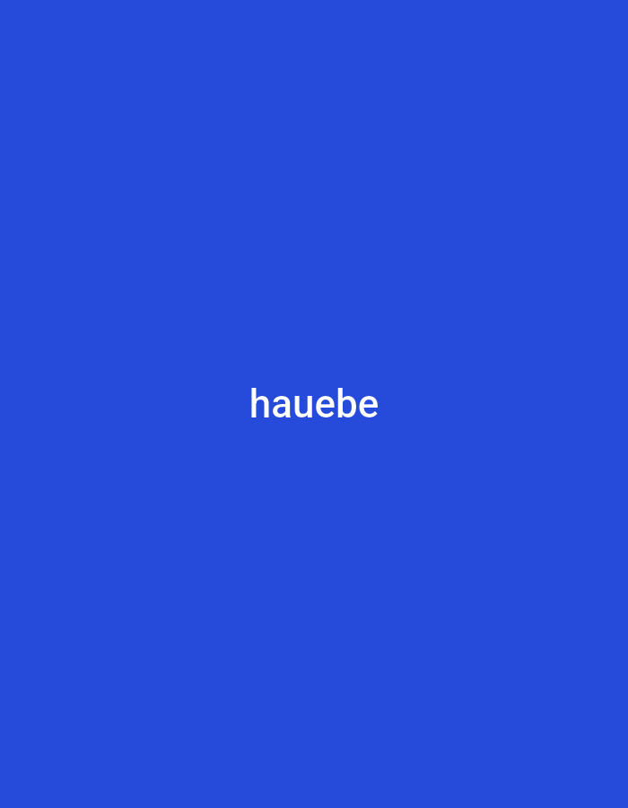 The image displays the word "hauebe" in white text centered on a vibrant royal blue background. There are no people, objects, actions, interactions, or environmental details present in the image. It is a digital image with a plain colored background and text. There is no information to connect this image to the city of Jalingo, Nigeria.