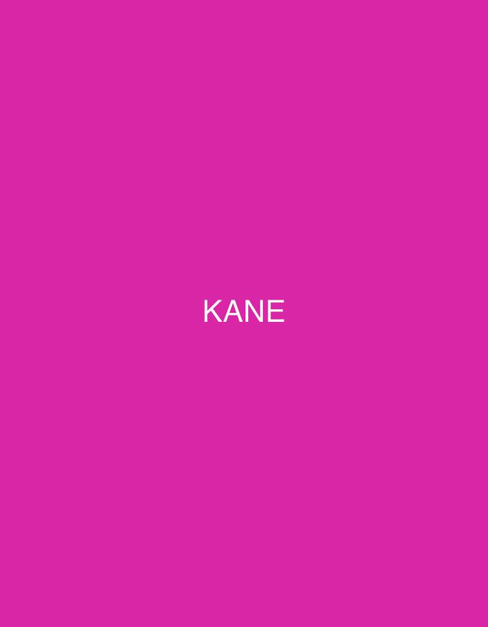 The media file presents a minimalist, graphic image dominated by a solid, vibrant magenta-pink background. Centered on this monochromatic canvas is the word "KANE," rendered in white, uppercase sans-serif letters. The text appears clear and stands out distinctly against the deep pink hue.
There are no discernible subjects such as people or other objects, nor is there a specific scene or setting depicted beyond the colored background and the text itself. No activity or event is taking place. Notable details such as time of day, weather, or emotions cannot be inferred from the image. While the provided context states the location as Yerevan, Armenia, there are no visual cues within the image to support or suggest this geographical location. The entire image focuses solely on the word "KANE" against its bold, single-color backdrop.