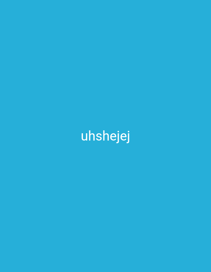 A text overlay reads "uhshejej" in a white sans-serif font centered horizontally and positioned in the lower third of the image. The background is a solid, bright blue color.