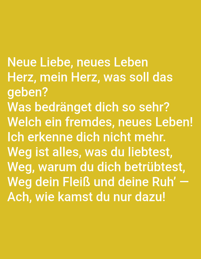 The image is a photograph of text displayed on a yellow background. The text is in white and appears to be a poem or song lyrics in German. The specific location in Tallinn, Estonia, cannot be determined from the image alone as there are no discernible landmarks or contextual clues.