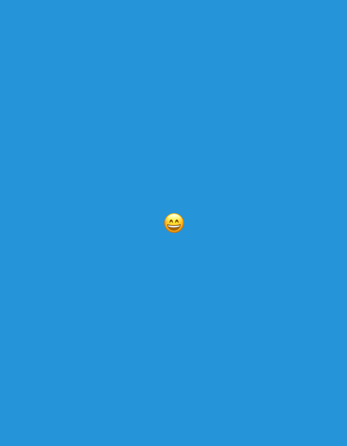 This digital graphic, observed in the context of the city of Santa Ana, Venezuela, displays a uniform, solid blue background. A single, small, yellow 'grinning face with smiling eyes' emoji (😀) is centrally positioned within the lower half of the frame. No other elements, such as individuals, physical objects, text, or discernible environmental features, are present within the image.
