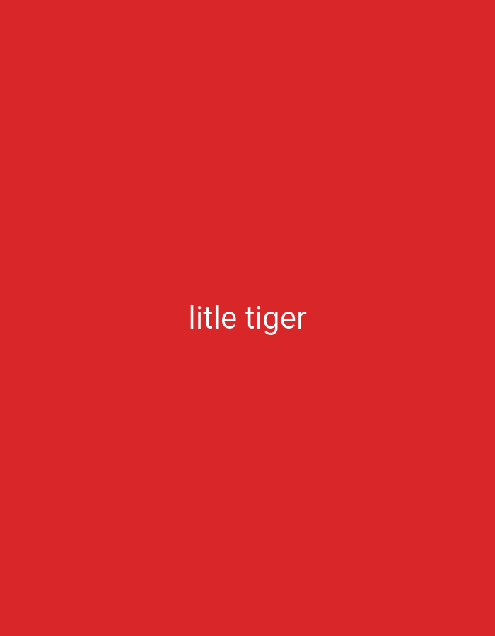 The image is a plain red background with the text "litle tiger" written in white, centered horizontally and vertically. There are no discernible features related to the city of Cilegon, Indonesia, or any other geographical location. The image contains only text and a solid color.