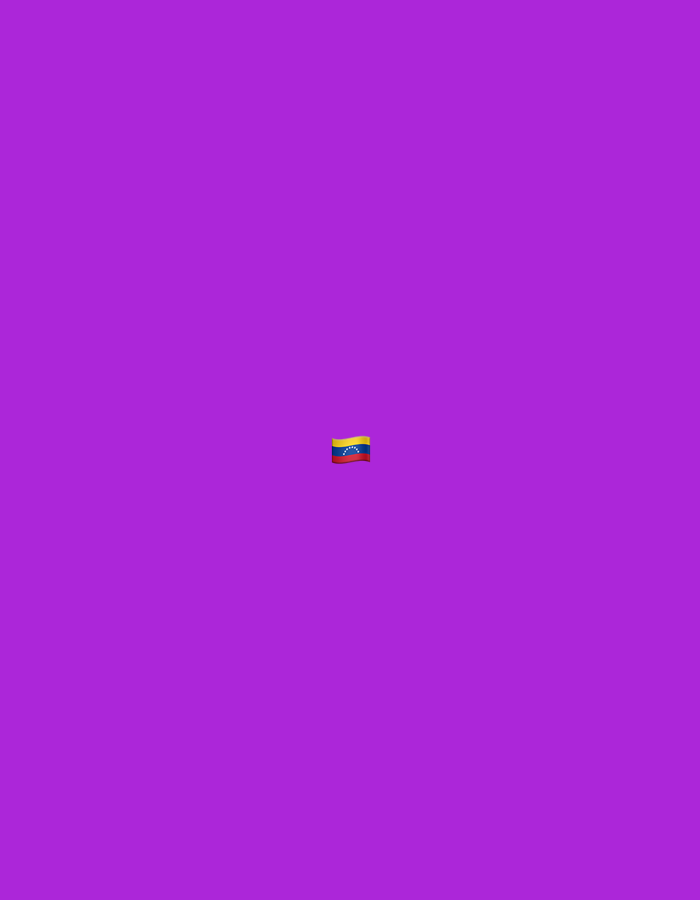 The image is a digital rendering of the Venezuelan flag displayed on a solid purple background. The flag is small and centered horizontally, positioned slightly above the vertical center of the image. There are no other objects, people, or environmental details present. The location in Moscow, Russia, is not depicted in the image.