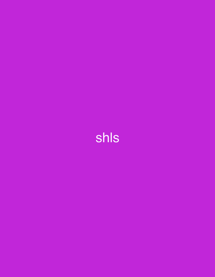 The image displays a flat, uniform purple background with no discernible texture or depth variations. Centrally positioned, both horizontally and vertically, is the white text "shls." The characters are rendered in a clean, sans-serif typeface. No other visual elements, such as individuals, objects, or environmental details, are present. This image is located in the city of Casablanca, Morocco.