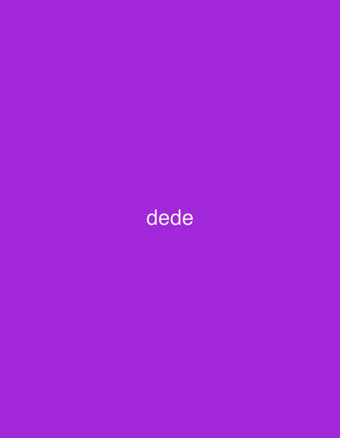 The image is a solid purple background with the word "dede" written in white text in the center. There are no people, objects, or actions depicted. The image does not contain any information related to Palimanan, Indonesia.