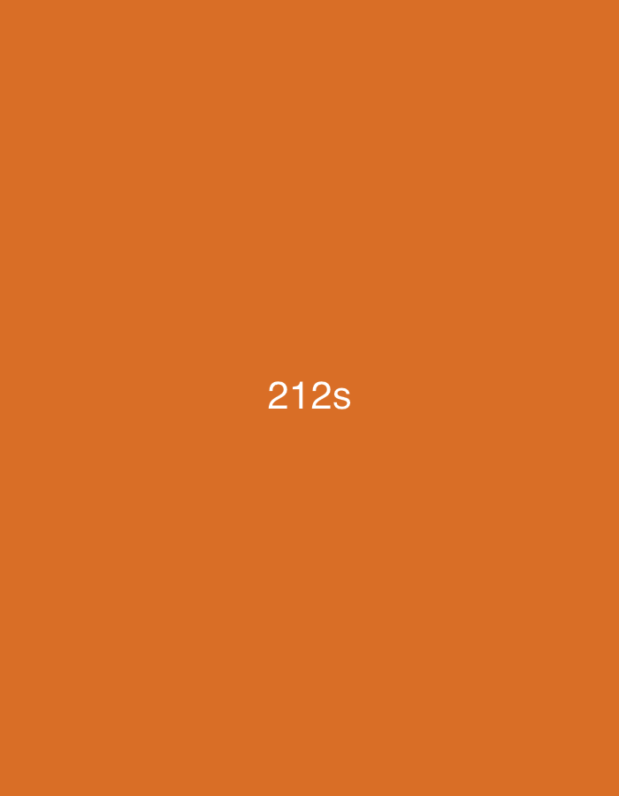 This image presents a solid, monochromatic, rectangular background in a warm, muted orange color, similar to a terracotta or burnt orange. Centered horizontally and vertically on this field is the white text "212s" rendered in a sans-serif typeface. No other elements, figures, objects, or environmental details are discernible within the frame. The image provides no visual information to suggest a specific geographical location. This image is presented as being from Casablanca, Morocco.