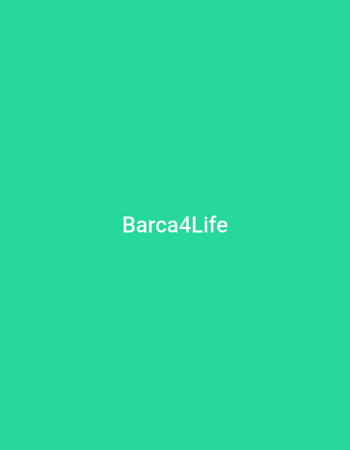 The image is a solid, vibrant green background with the white text "Barca4Life" centered horizontally and positioned slightly above the vertical center. There are no people, objects, actions, or interactions depicted. The scene is purely typographic against a plain colored backdrop. There is no information within the image to indicate its location in Jalingo, Nigeria.