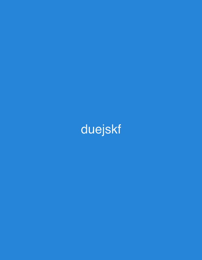 The image is a solid light blue background with the word "duejskf" in white, centered. The location is not visible.