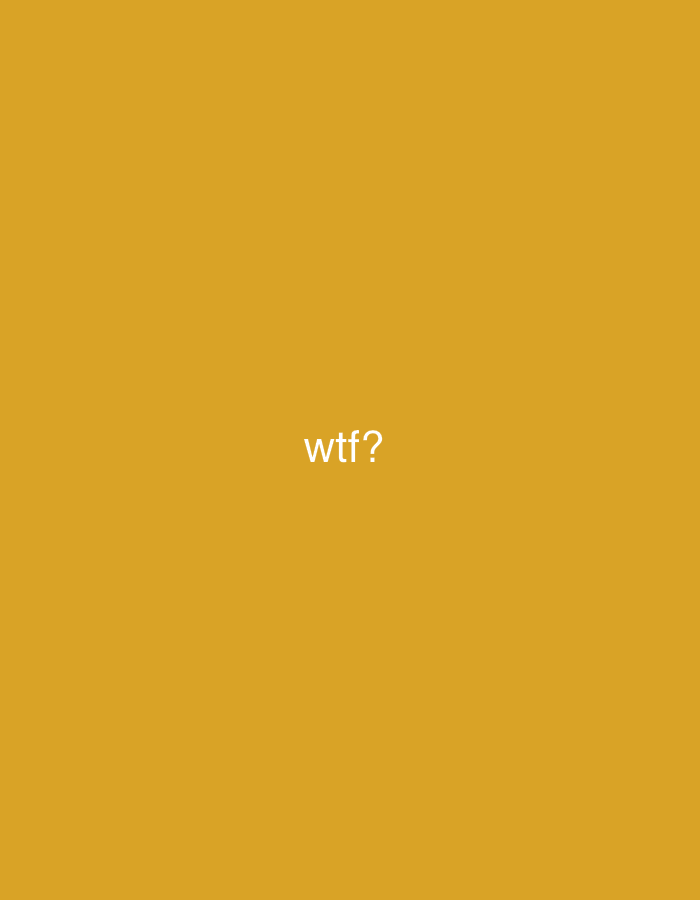 The media file displays a solid, uniform mustard yellow background. Centered on this monochromatic field, white sans-serif text reads "wtf?". No other subjects, objects, or scenery are depicted. There is no activity or event taking place within the image. The text "wtf?" conveys an emotion of confusion, surprise, or disbelief. The image provides no visual cues regarding time of day, weather, or its specified location of Khimki, Russia, but is associated with this context.