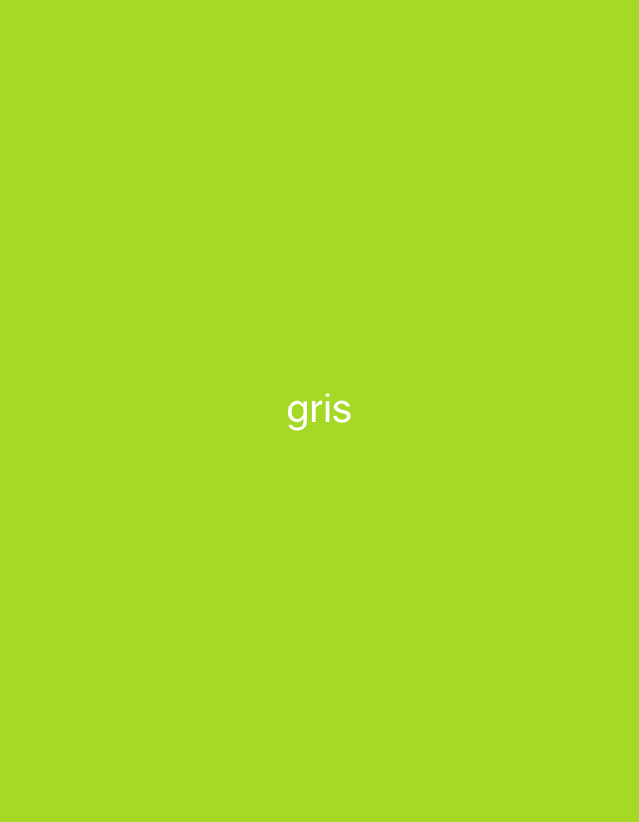 The image features a solid, vibrant lime green background that fills the entire frame. Centered on this monochromatic background is the word "gris" written in a plain, white sans-serif font. No people, objects, or specific scenes are depicted, making the image entirely abstract. The background color is a bright, eye-catching shade of green, and the white text stands out clearly against it. There are no discernible details regarding the time of day, weather, or any emotional cues. The provided location context is Santa Ana, Venezuela, but there are no visual elements within the image itself that suggest this specific location.
