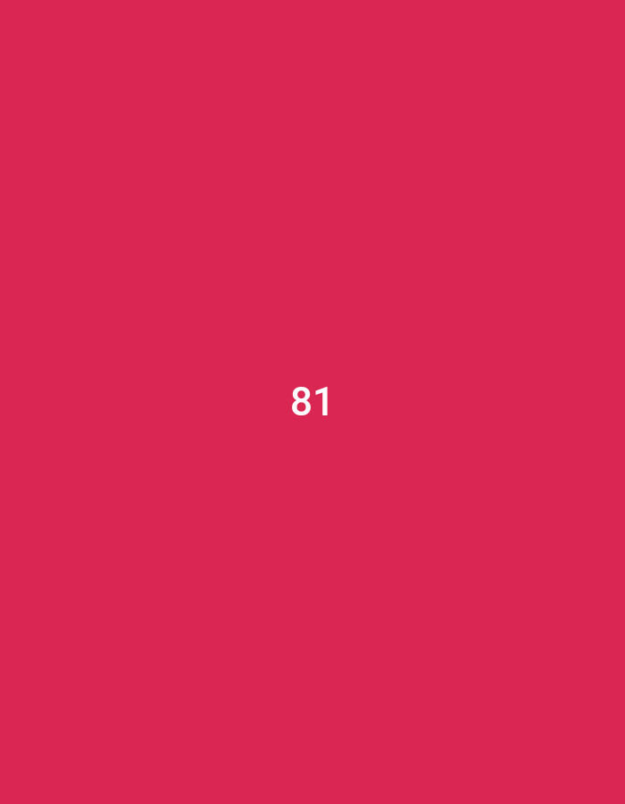 The image is a solid, bright pink background with the number 81 in white font centered on the screen. The coordinates provided, -7.163, 112.63, place this image in the city of Gresik, Indonesia. There are no people, objects, or actions present in this image.