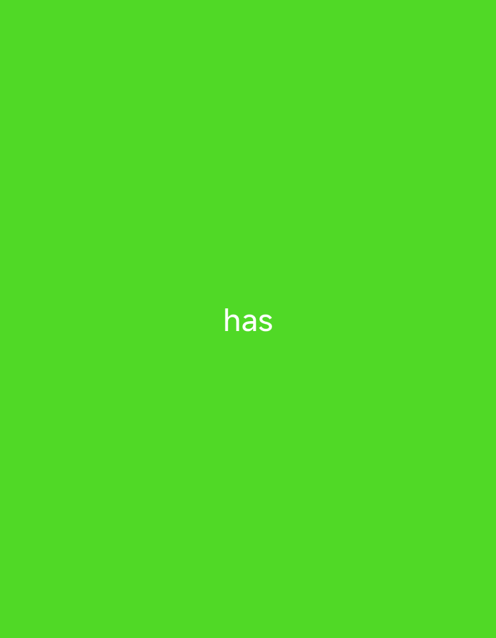 The image displays a solid, bright green background. Centered on this monochromatic field is the word "has" rendered in a simple, white, sans-serif typeface. There are no other visible subjects, objects, or figures, and no specific activity or event is taking place. The setting lacks any discernible location cues, time of day indicators, or weather details, despite the provided context of Yuzhong District, China. The image is minimalist, focusing solely on the word "has" against a vibrant green backdrop.