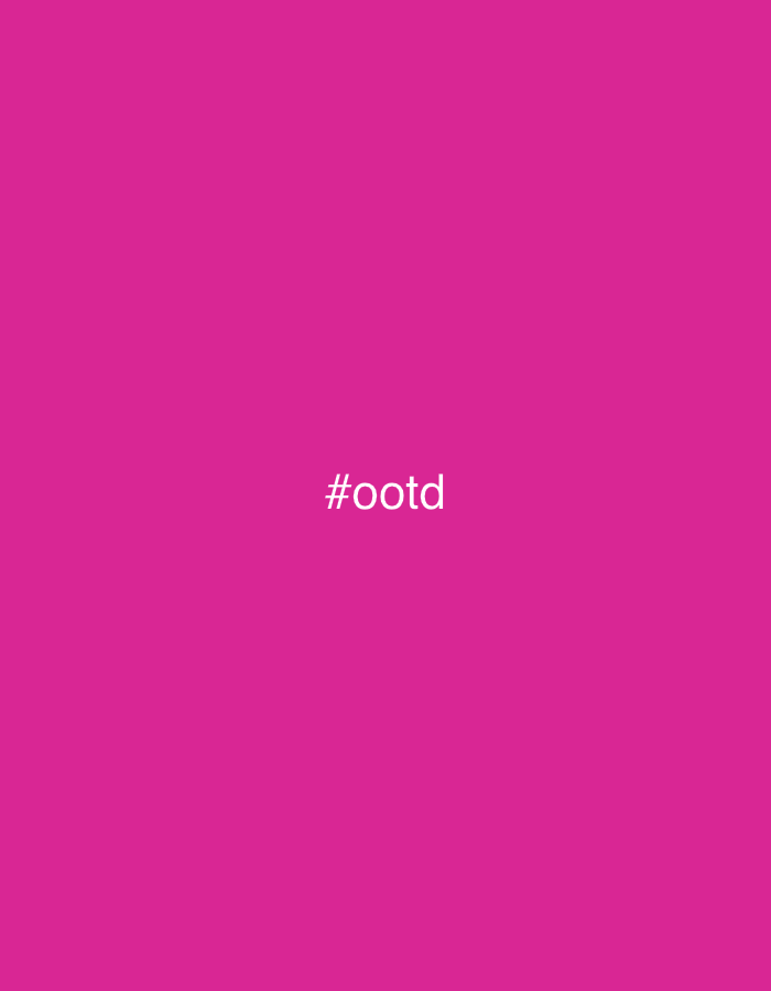 The image is a solid magenta color with the text "#ootd" in white at the center. No location in Yerevan, Armenia, or any other city is depicted. There are no people, subjects, objects, actions, interactions, or environment to describe.