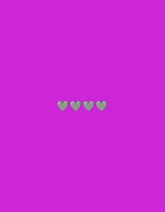 The image is a simple, digitally generated graphic featuring four gray hearts arranged horizontally in the center of a vibrant magenta background. The hearts are evenly spaced and appear to be slightly3D, with subtle shading. There are no people, landmarks, or any elements indicative of a specific geographical location like Jenu, Indonesia.