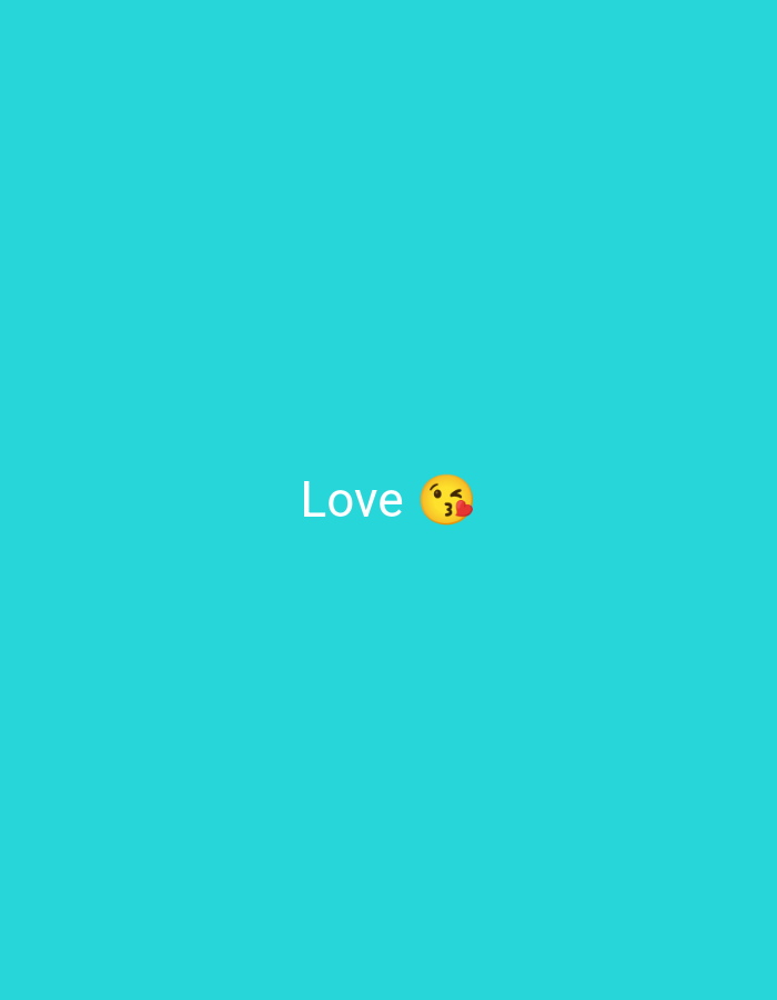 The image displays the word "Love" written in white text against a bright cyan background. To the right of the word is a yellow emoji with puckered lips, indicating a kiss. There is no discernible urban landscape or location in Nsugpe, Nigeria depicted in this image. The scene is entirely abstract and focused on the text and emoji.