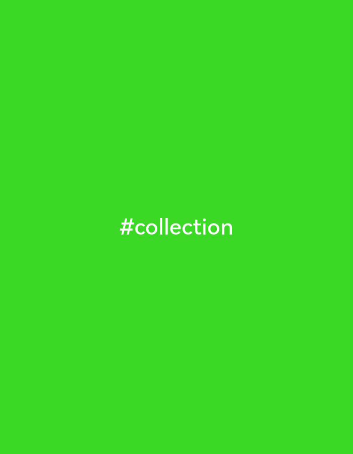 The image is a solid green background with the white text "#collection" centered. No location is specified.