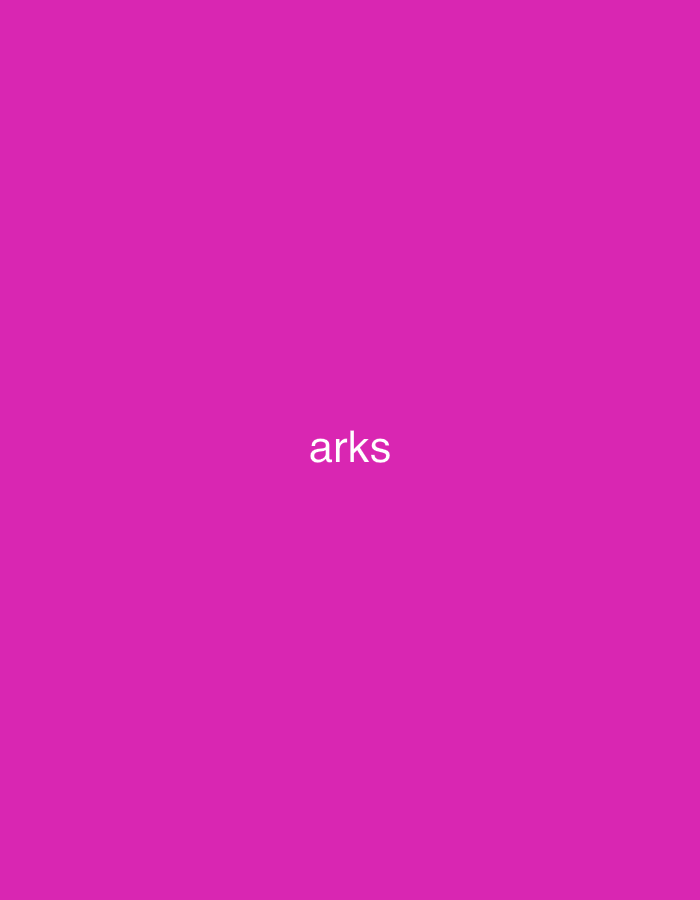 The image displays a solid magenta background. The word "arks" is presented in white, sans-serif letters, positioned centrally within the frame. A second instance of the word "arks" in identical white, sans-serif lettering is located in the upper right quadrant of the image. No other subjects, objects, people, or environmental features are present. The image provides no discernible information regarding a specific geographical location, including the city of Casablanca, Morocco.