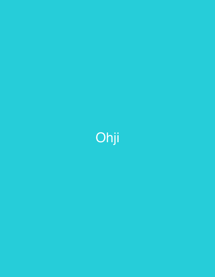 The image displays a solid, uniform teal-colored background. Centered horizontally and vertically on this background is the word "Ohji," rendered in white, sans-serif capital letters. No other visual elements, figures, objects, or environmental context are present in the scene. The image provides no discernible information about a specific geographical location or details within Casablanca, Morocco.