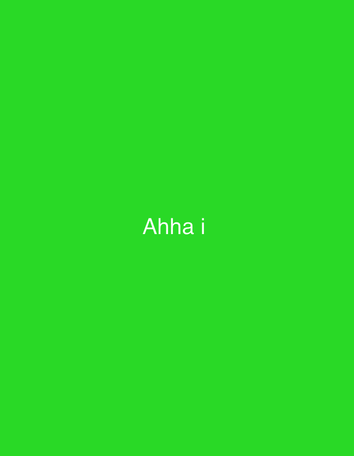 The image displays a solid, uniform green background. Centered horizontally within this green field are the white sans-serif characters "Ahha i". No other subjects, objects, people, actions, or interactions are present. The image does not contain any discernible environmental features or details to indicate a specific location in the city of Studeno Buche, Bulgaria, or anywhere else.