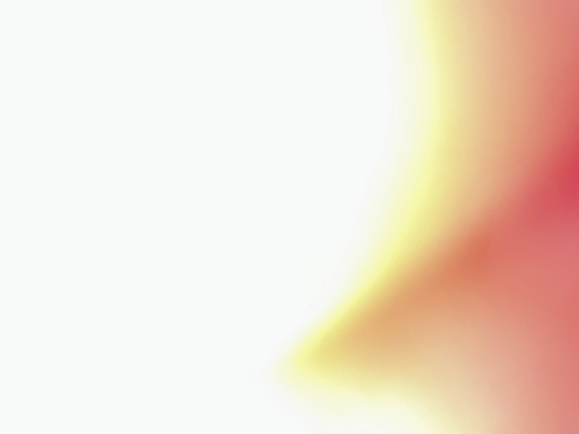 This is a media file containing a colorful abstract gradient. The left side of the image is predominantly white, transitioning into soft hues of yellow and then a deeper pink or red towards the right edge. There are no discernible subjects, objects, scene, setting, or activity taking place. The image is an abstract representation of color and light, with a subtle grainy texture. No text is visible. The colors could evoke a sense of warmth or a sunset, but without any concrete elements, specific details about time of day, weather, location, or emotions are not applicable. The provided location context of Belgrade, Serbia, does not add any relevant information to the description of this abstract visual.