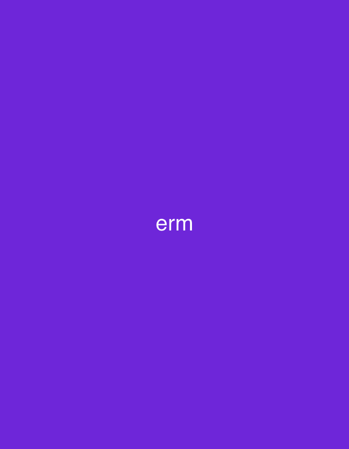The image displays a solid purple background. Centered on this background, the word "erm" is written in white, sans-serif lowercase letters. There are no other visible subjects, objects, or discernible scenes, and no activity is depicted. The image is minimalist and abstract, providing no visual cues for time of day, weather, or specific location within Vagharshapat, Armenia, as provided in the context. The sole notable detail is the juxtaposition of the white text against the vibrant purple.