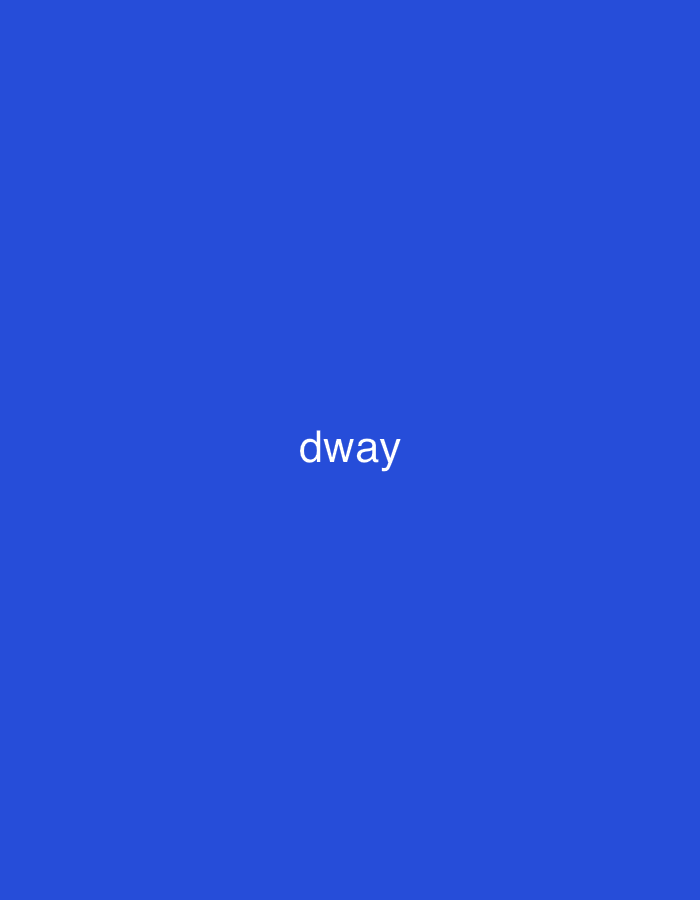 The image displays a solid royal blue background with the lowercase word "dway" centrally positioned in white text. The scene is located in Casablanca, Morocco. No other subjects, objects, people, actions, or interactions are present.