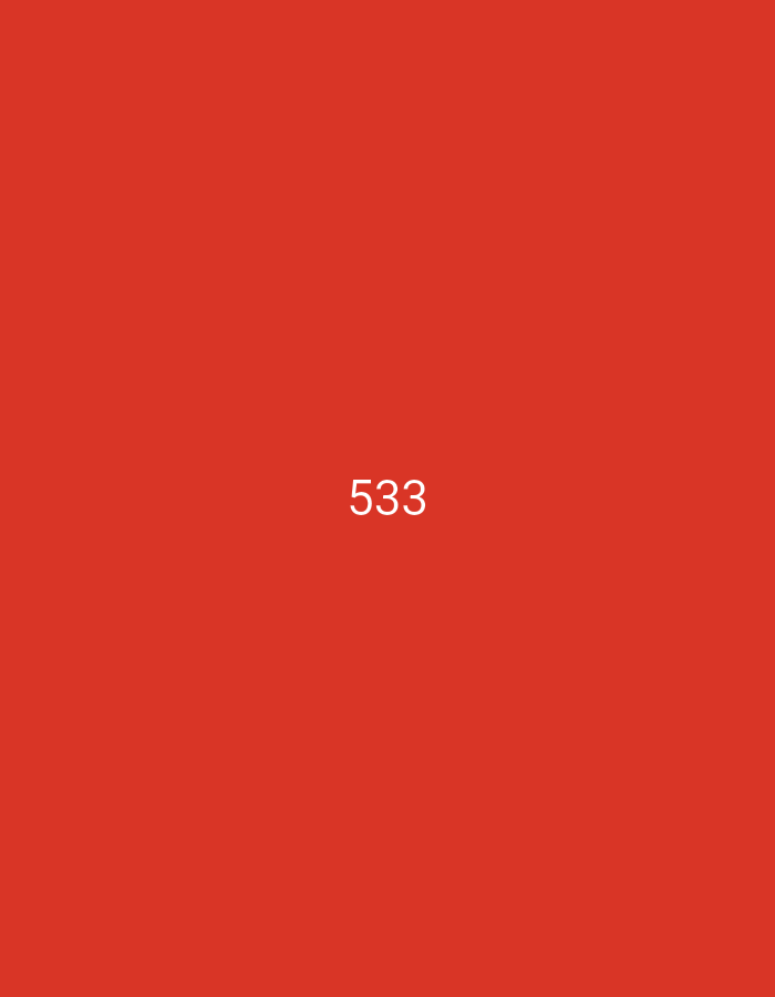 The image contains a solid red background with the number "533" in white text, centered vertically and horizontally. There are no other objects or people visible in the image.