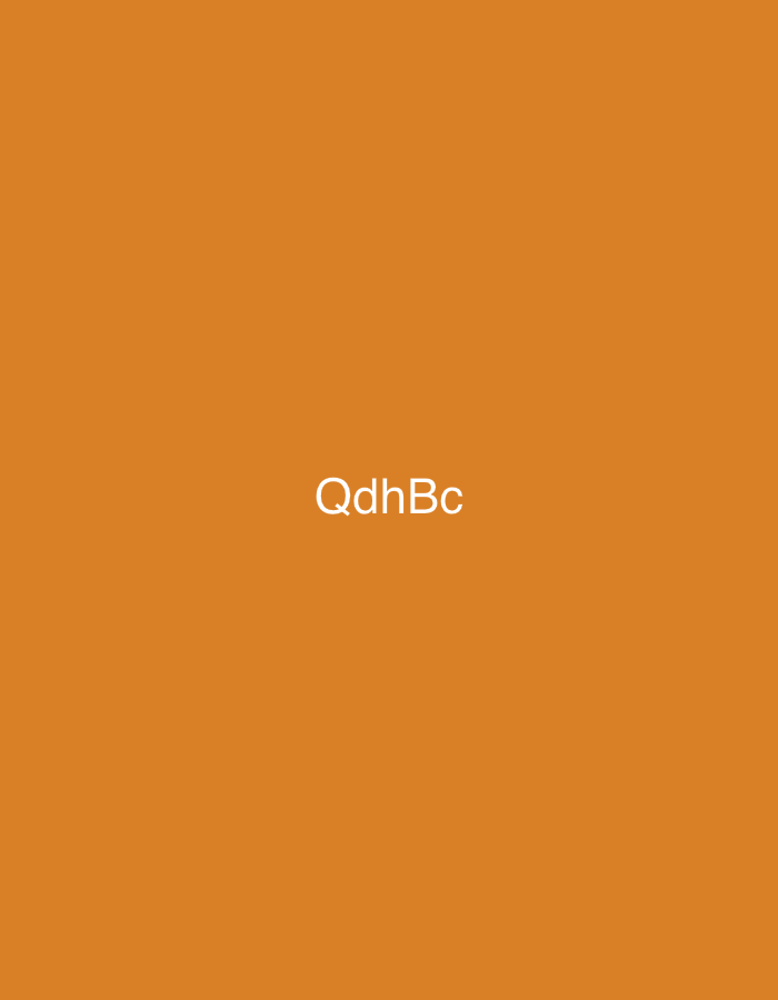 The image displays a solid, uniform orange background. Centered on this background is the white alphanumeric string "QdhBc" in a sans-serif typeface. There are no discernible people, additional objects, or actions depicted within the frame. The environment is an abstract, untextured color field. The image provides no visual cues or identifying markers to determine a specific geographical location, including the city of Casablanca, Morocco.