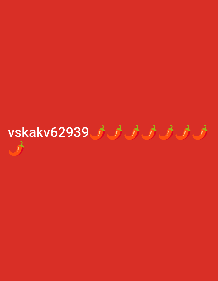 This is a digital image with a solid red background. In the lower left corner, white text reads "vskakv62939". To the right of the text, and extending across the bottom portion of the image, are nine cartoon illustrations of chili peppers. One chili pepper is on the far left, slightly separated from the others, and it appears to be partially cropped. The remaining eight chili peppers are evenly spaced in a row. The image does not depict any real-world location, including Jenu, Indonesia.