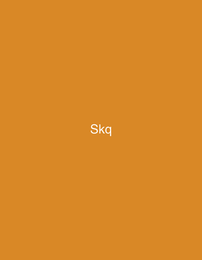 The image shows the word "Skq" written in white text against a solid orange background. There are no people, objects, actions, interactions, or environmental details present that can be used to infer a location in Casablanca, Morocco.