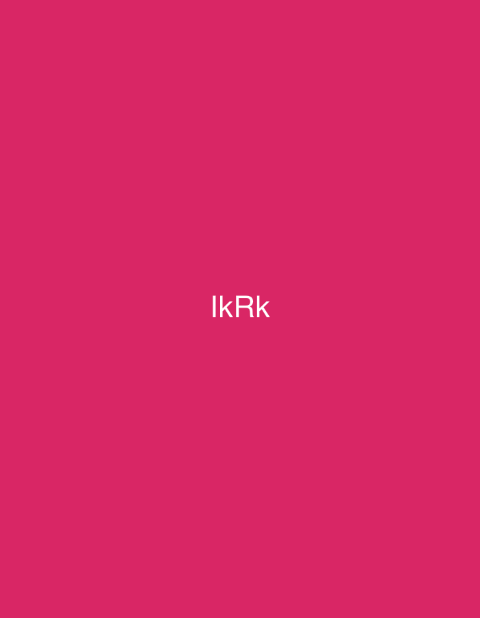 The image displays a solid, uniform magenta background. Centered both horizontally and vertically within the frame is the white text "IkRk". A second instance of the identical white text "IkRk" is positioned near the top edge of the image, also horizontally centered. There are no other discernible objects, subjects, or environmental details present. The image provides no visual information that indicates a specific geographic location, such as the city of Casablanca, Morocco.