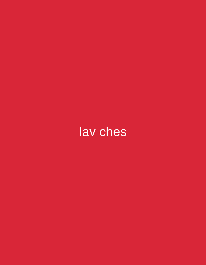 The image is a red background with the white text "lav ches" in the center. It provides no information about the city of Yerevan, Armenia.