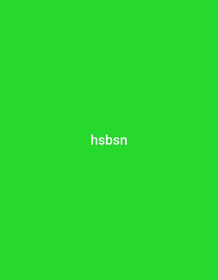 The image displays a solid, vibrant green background. Centered on this monochrome backdrop is the white text "hsbsn." There are no other subjects, objects, or discernible activities present. The image lacks any specific location cues, indications of time of day, weather conditions, or emotional context.