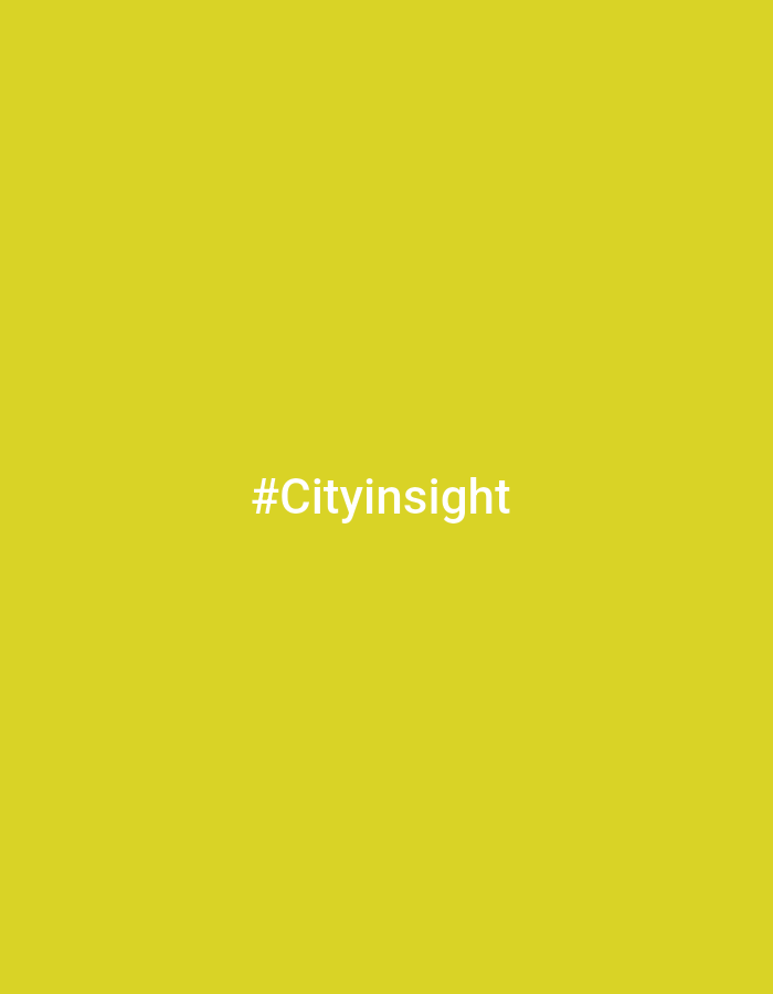 The image is a solid yellow background with the white text "#Cityinsight" centered. There is no information about the location in Kuta Selatan, Indonesia, people, subjects, objects, actions, interactions, or environment.