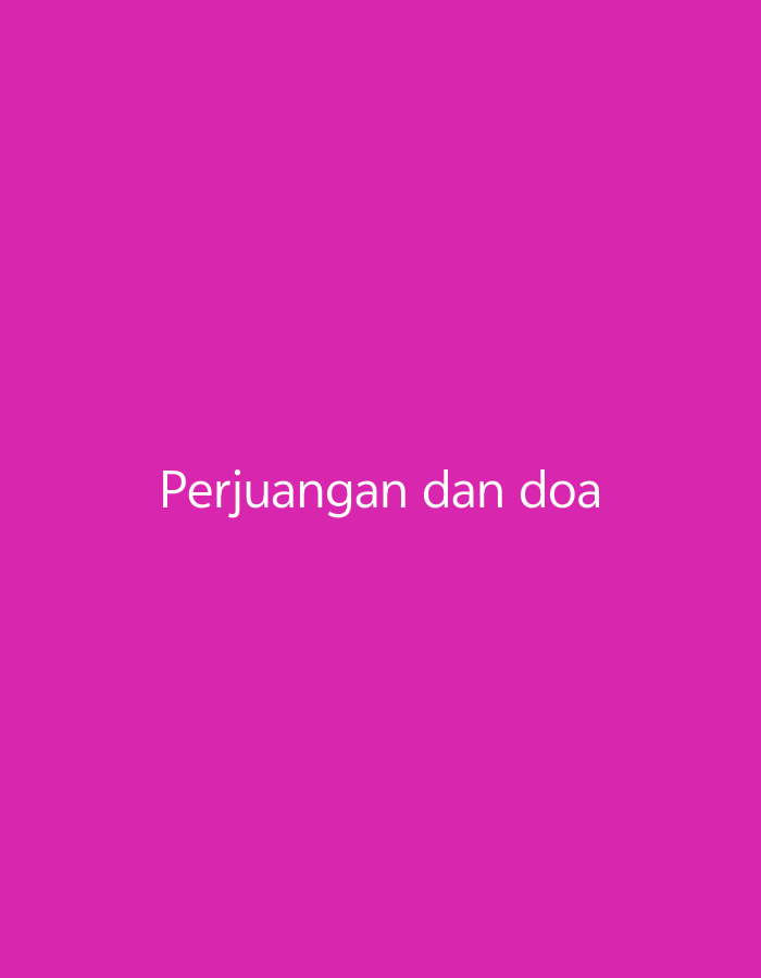 The image is a plain pink background with white text centered. The text reads "Perjuangan dan doa". There is no identifiable location in the city of Tangerang, Indonesia visible in the image.
